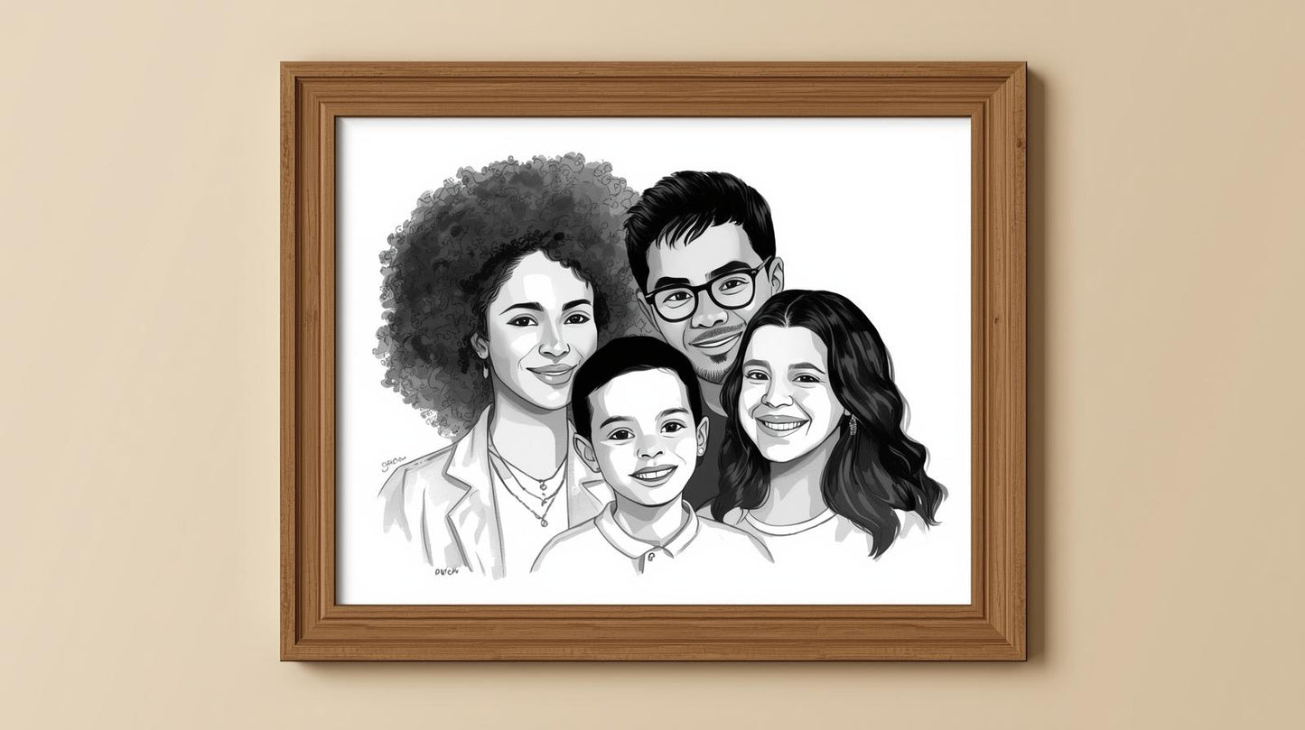 Custom Family Portrait – Personalized Wall Art